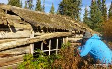 exploring the abandoned First Nations village at Yukon River